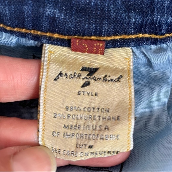 7 For All Mankind Medium Blue Wash Bootcut Capris Jeans Size - Picture 10 of 14